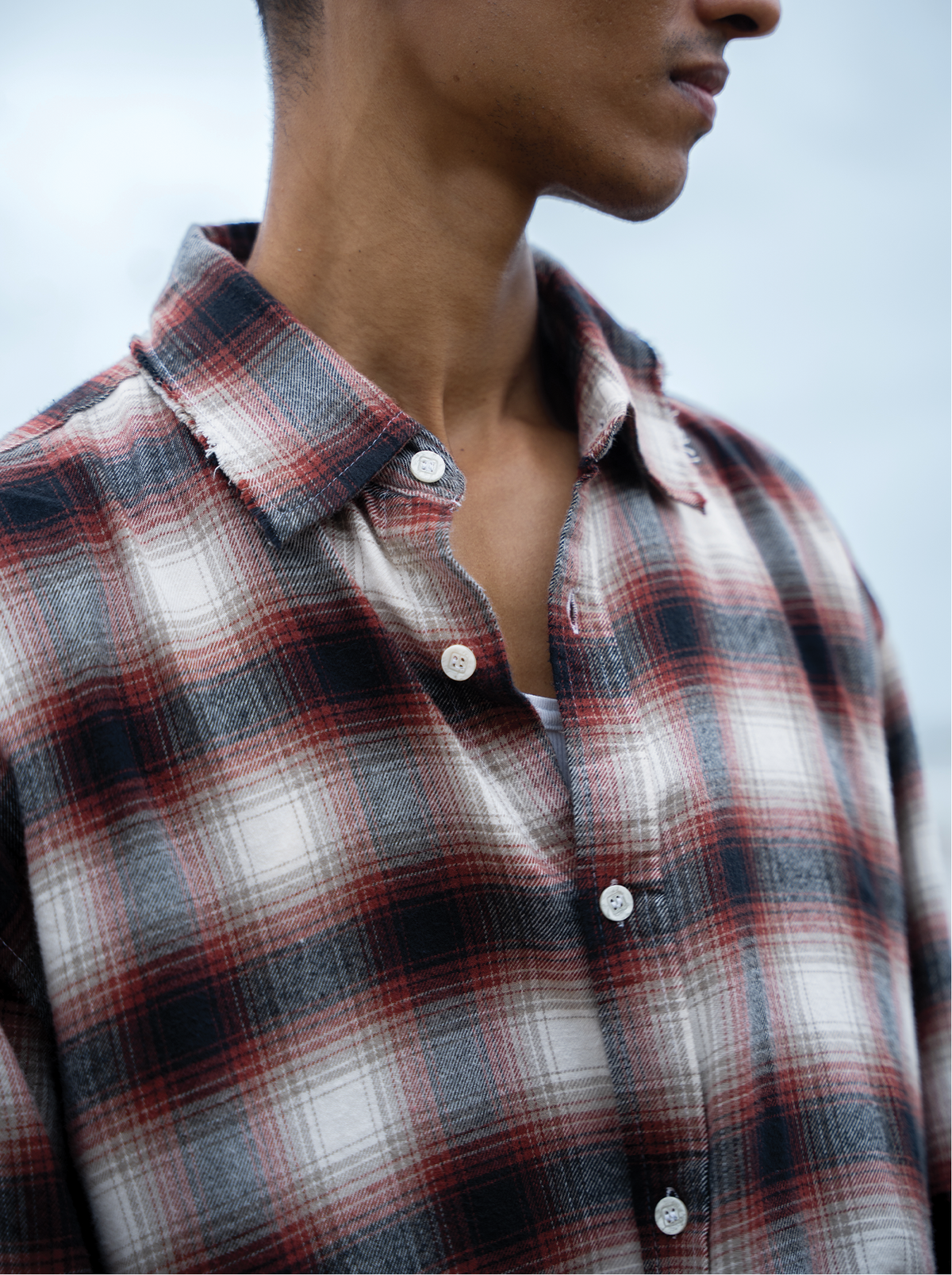 Frayed Flannel Red/White by Peace In Chaos
