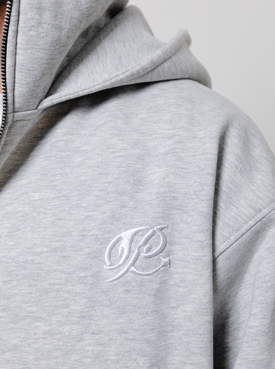 Double Hooded Zipper- Concrete by Peace In Chaos