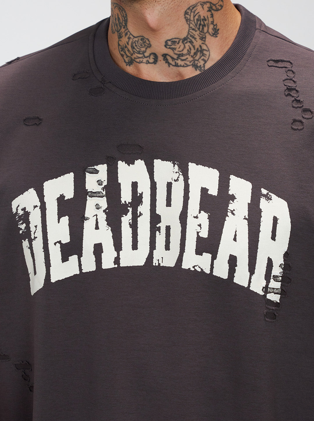 Distressed Ash Grey Tee by DEADBEAR