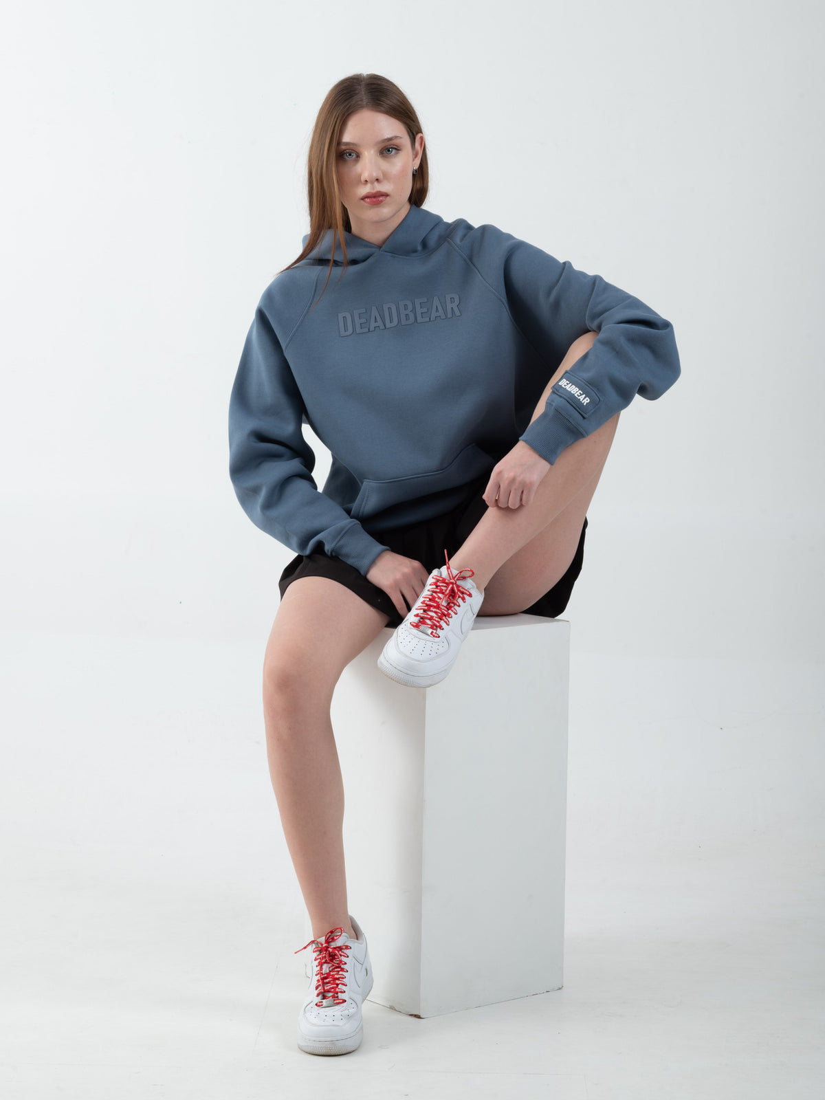Basic Slate Blue Hoodie by DEADBEAR