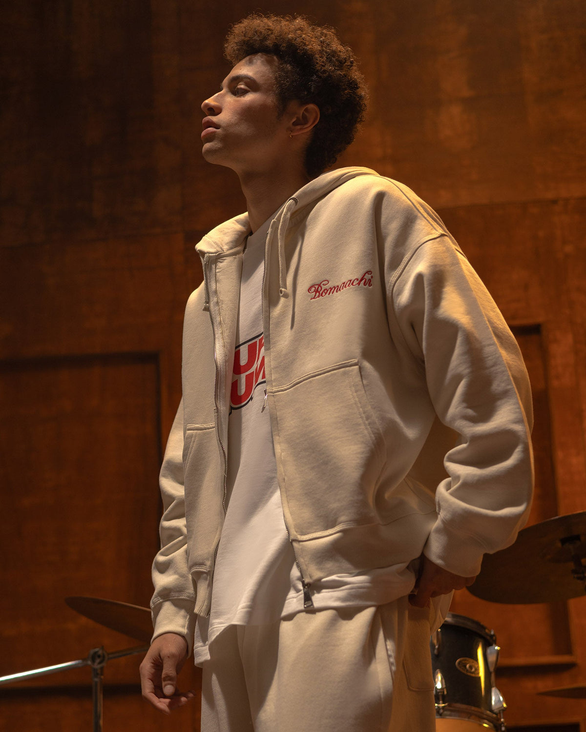 The Signature Rope Zip-Up - Cloud Dancer by BOMAACHI