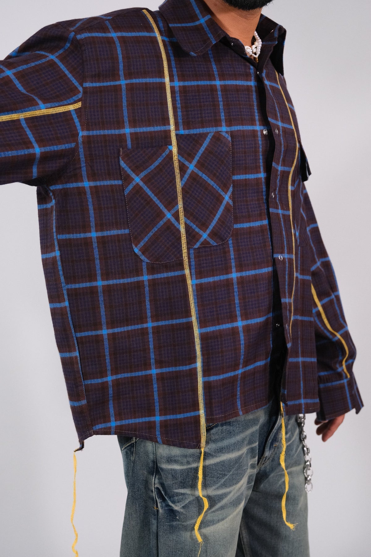 Matrix Shirt-Blue/Brown by Leave The Rest