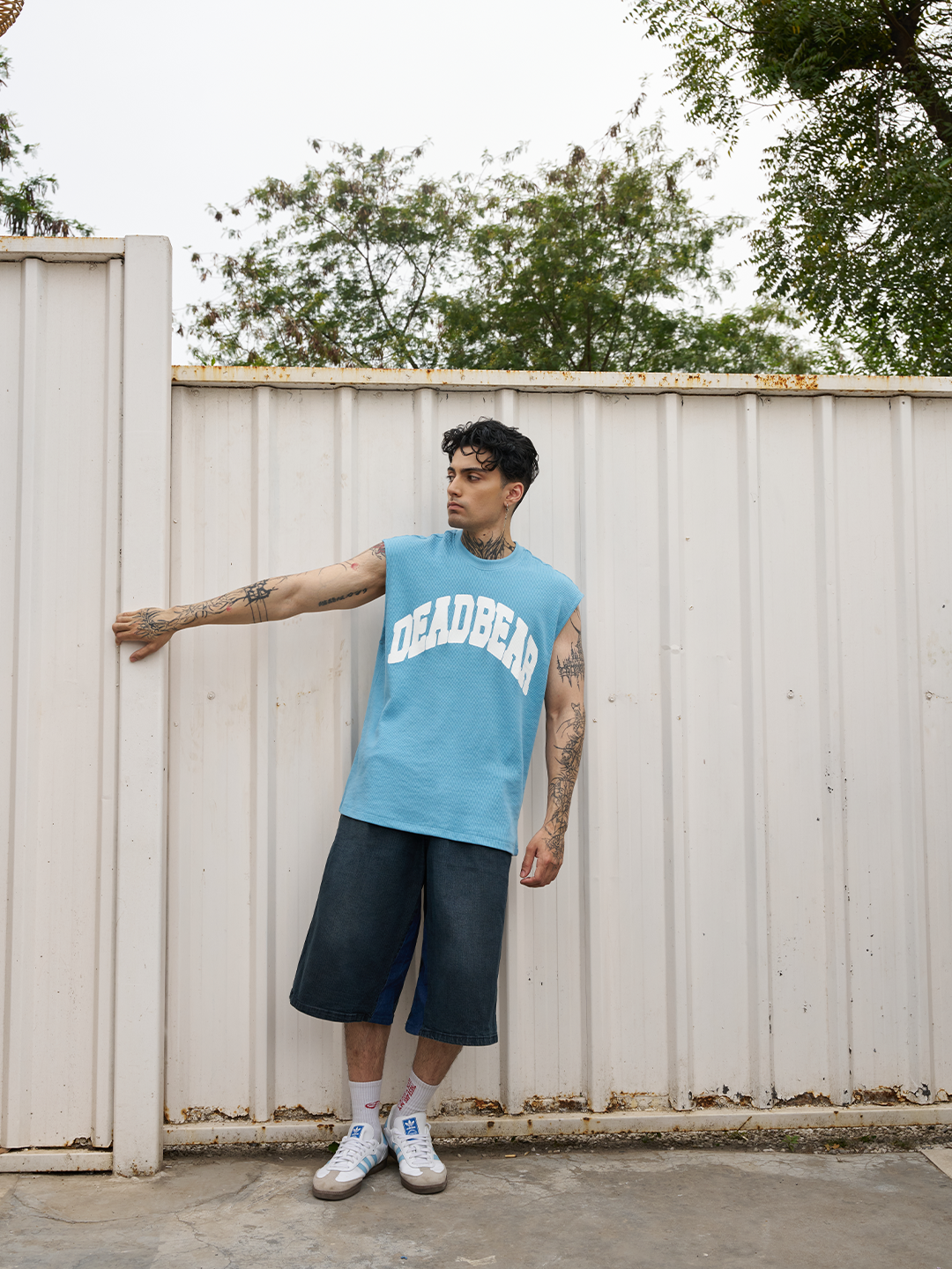 Waffle Tank Powder Blue by DEADBEAR