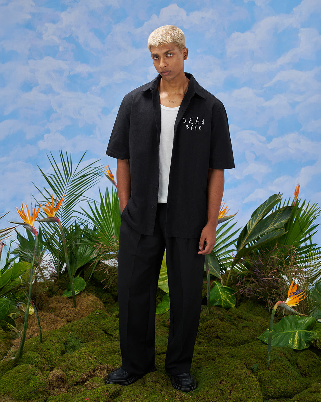 Scribbled Logo Shirt Black by DEADBEAR