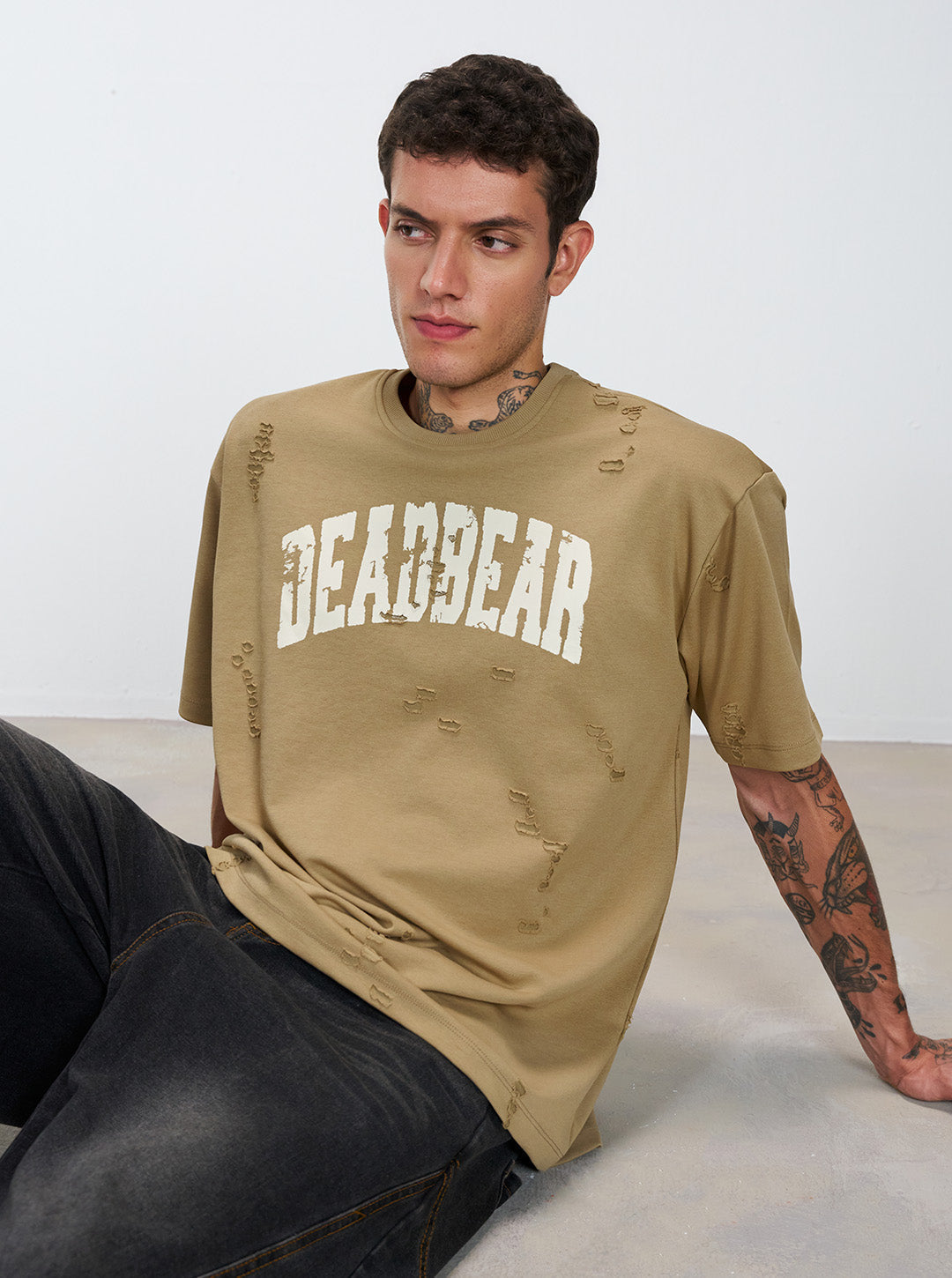Distressed Brown Tee by DEADBEAR