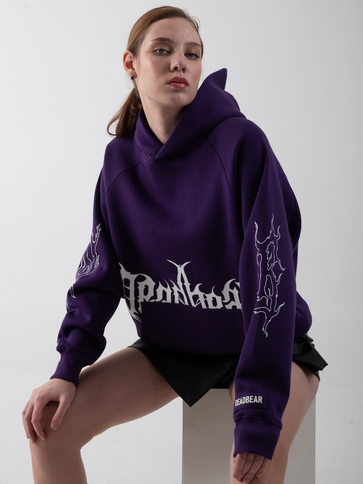 Flames Hoodie Purple by DEADBEAR