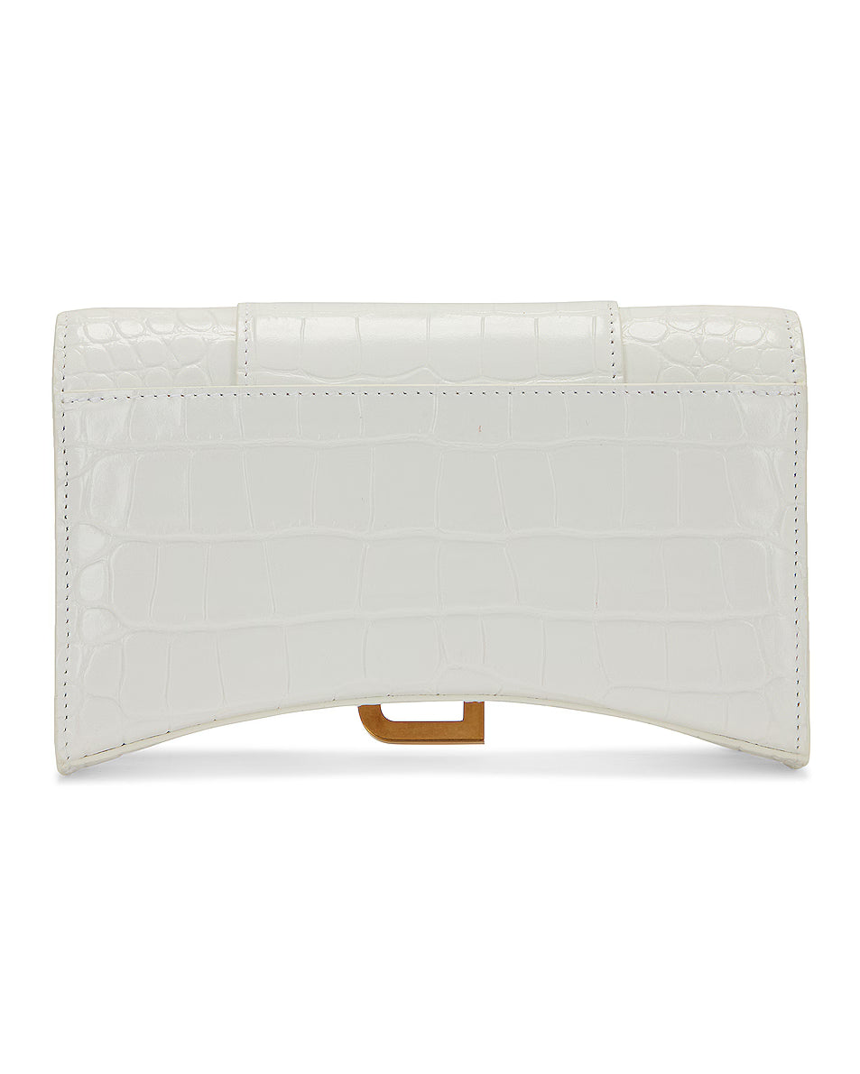 Balenciaga Hourglass Wallet on Chain Bag – White