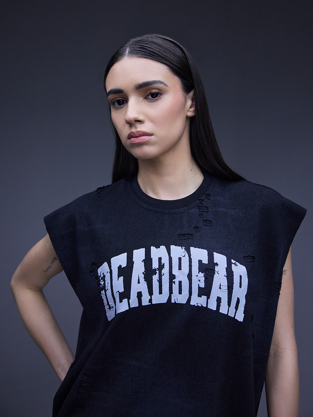 Distressed Washed Black Tank by DEADBEAR