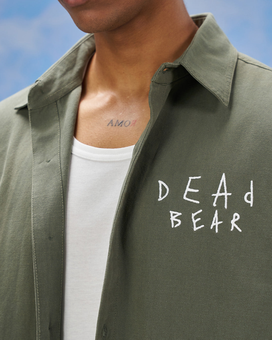 Scribbled Logo Shirt Moss by DEADBEAR