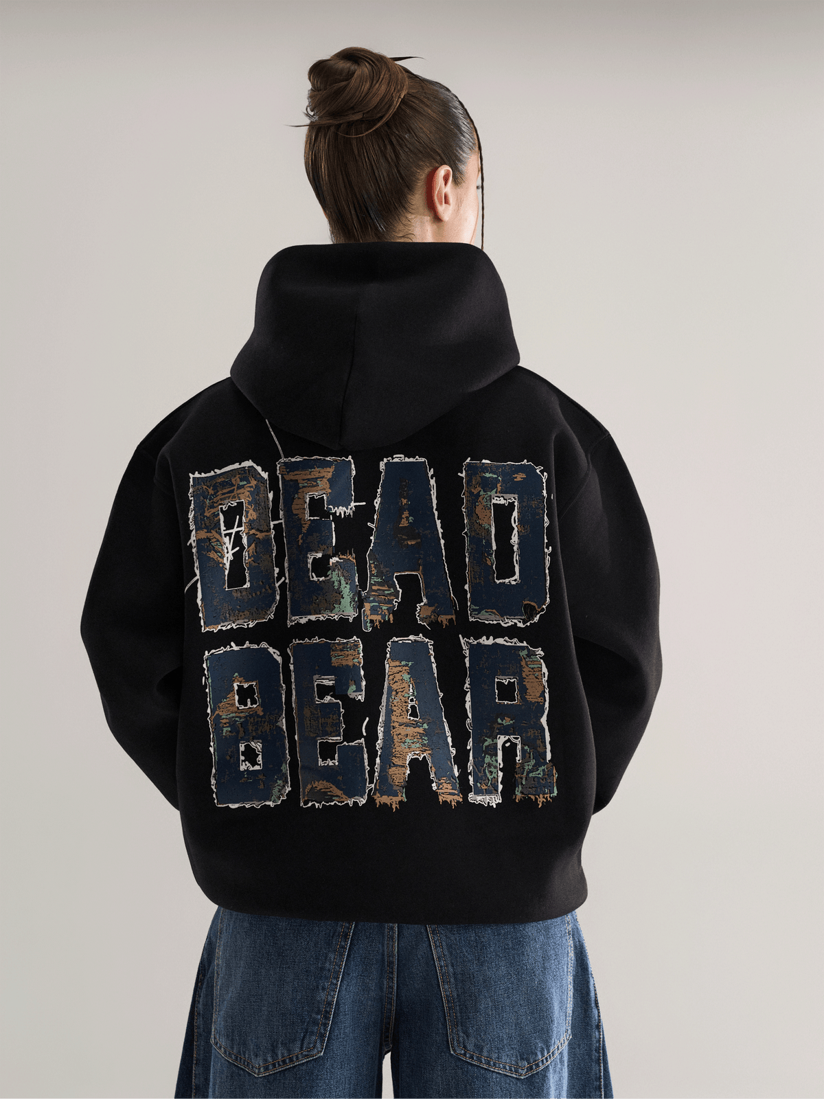 Fake Denim Hoodie Black by DEADBEAR