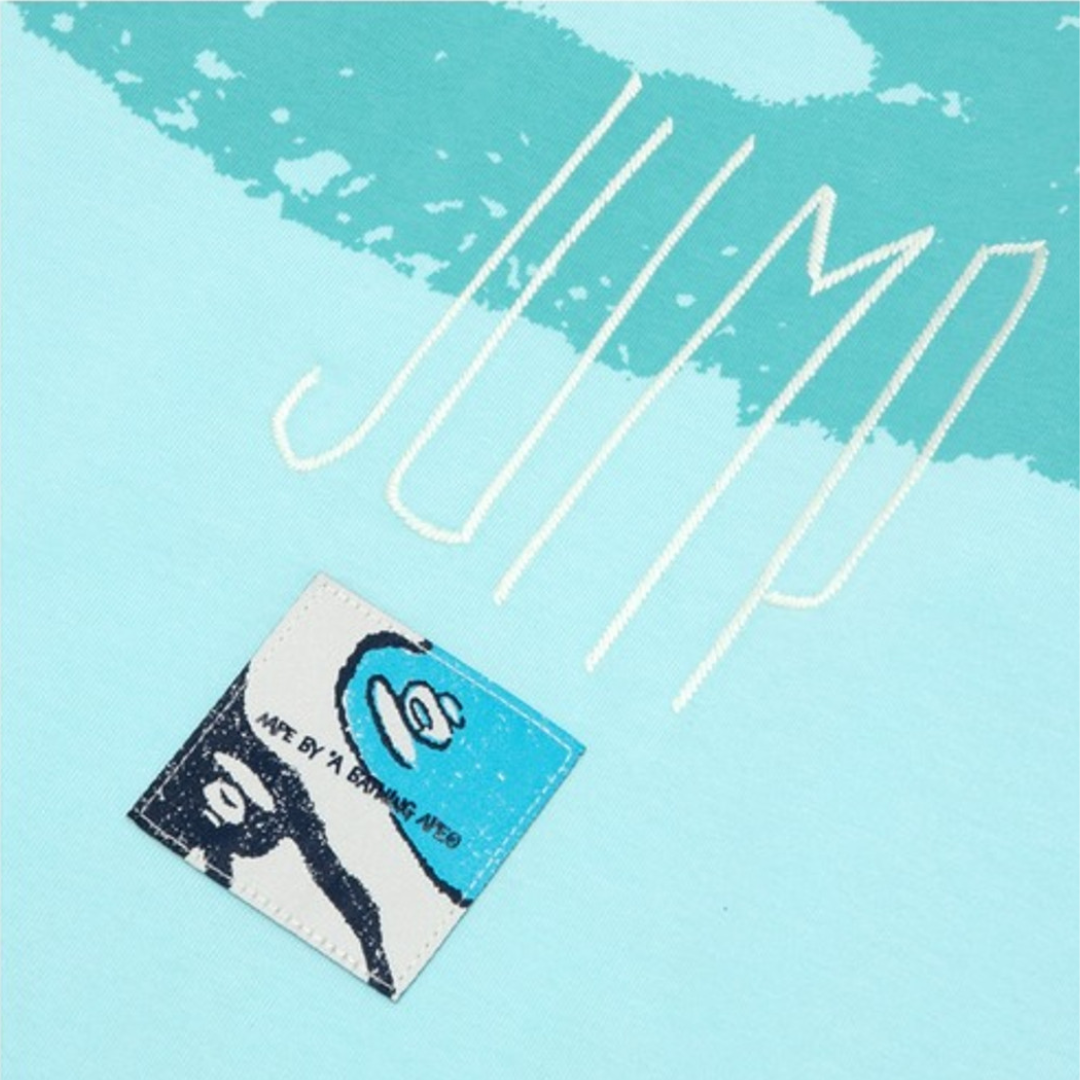 AAPE T-SHIRT WITH SLOGAN LOGO EMBROIDERY BLUE by BAPE