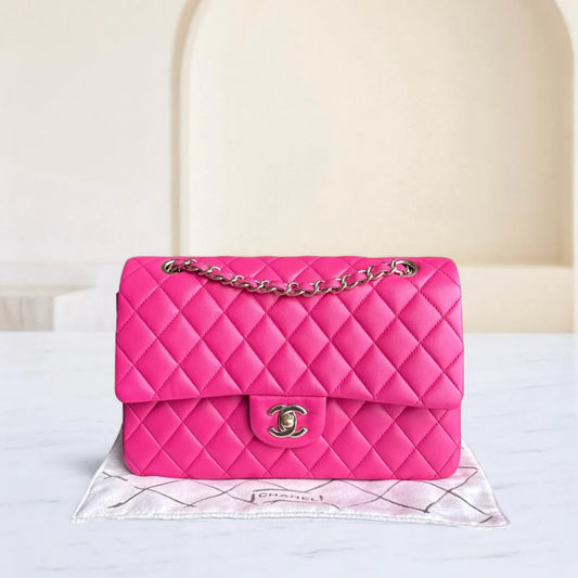 Chanel Classic Flap Medium – Hot Pink Quilted Lambskin with Gold Hardware (Series 22)