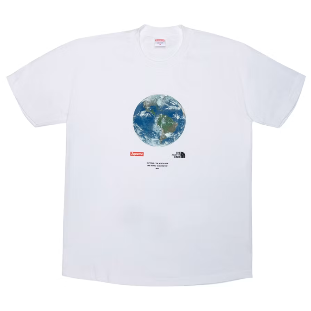 SUPREME THE NORTH FACE ONE WORLD TEE WHITE by SUPREME