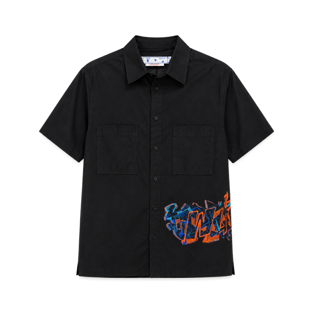 OFF WHITE OW GRAFFIC BLACK SHIRT BLACK by Off White