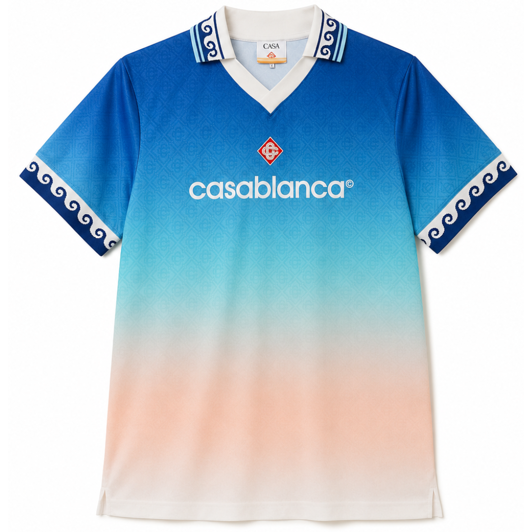 CASABLANCA BLUE FOOTBALL SHIRT BLUE by CASABLANCA