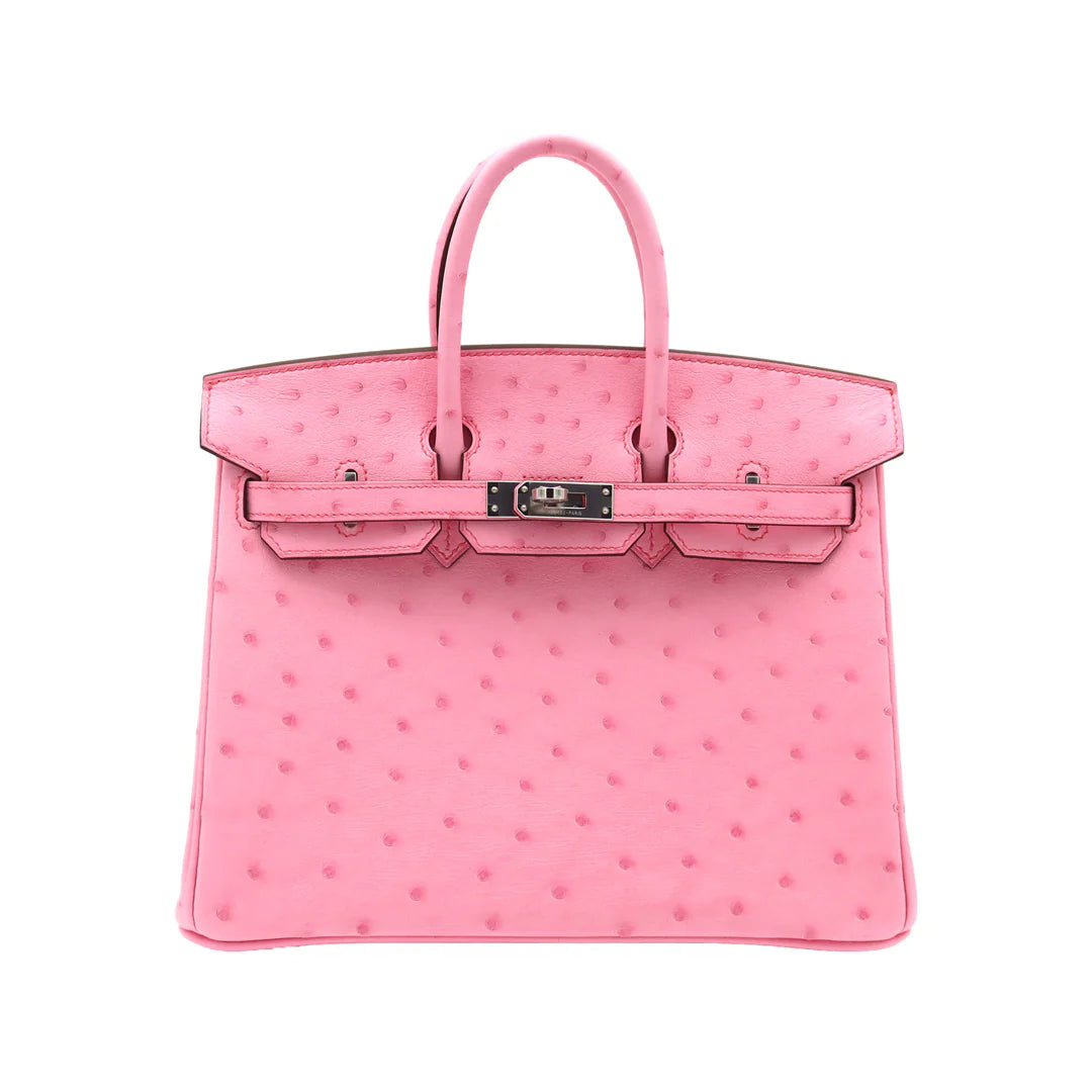 Hermès Birkin 25 – Rose Bubblegum Ostrich with Palladium Hardware - Zeuskicks