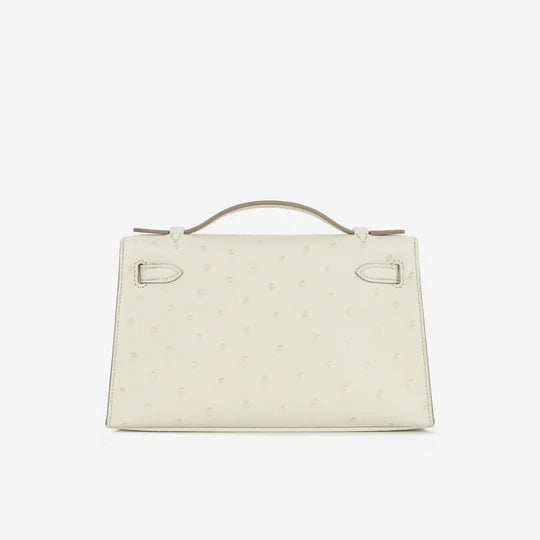 Hermès Kelly Pochette – Beton Ostrich with Palladium Hardware - Zeuskicks
