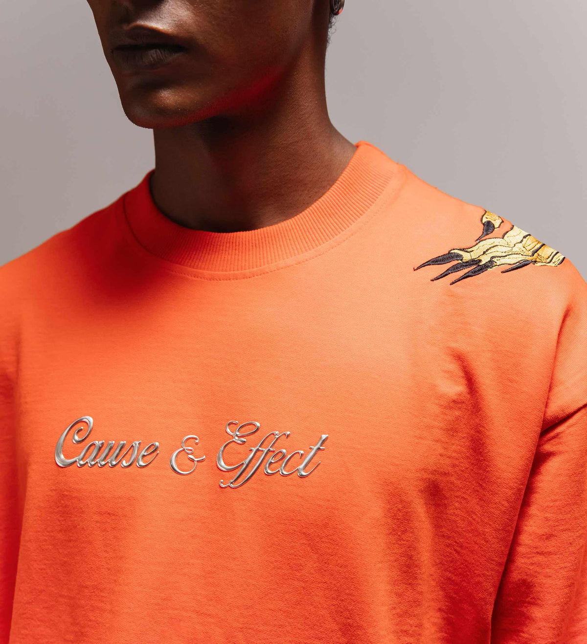 ‘Backstab’ Metal Embroidered T-shirt by Cause & Effect