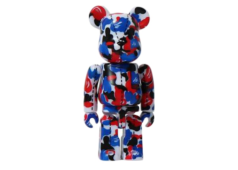 Bearbrick x A Bathing Ape 28th Anniversary Camo #2 100% Red/Blue/Black by BEARBRICK