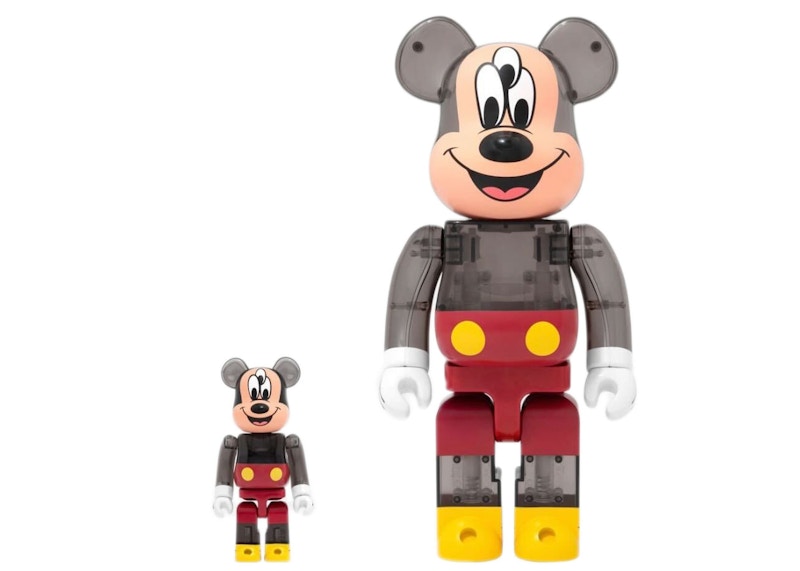 Bearbrick x CLOT x 3125C x Disney 3-Eyed Mickey Mouse 100% & 400% Set Translucent Black by BEARBRICK