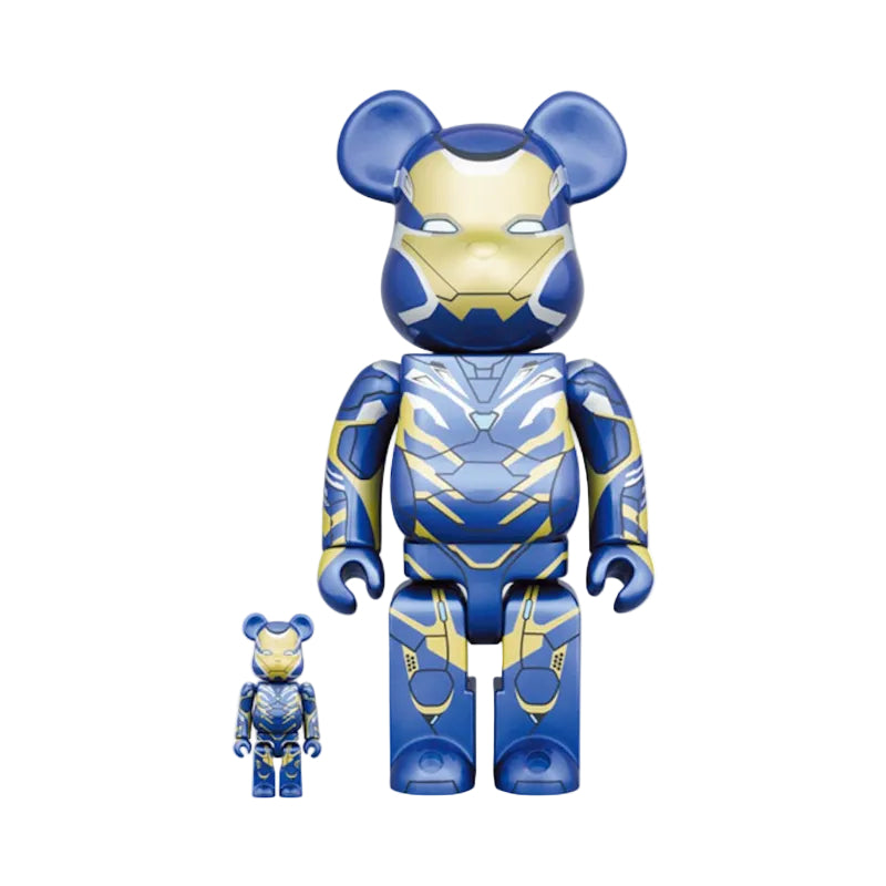 Bearbrick x Marvel Iron Man Rescue Suit 100% & 400% Set by BEARBRICK