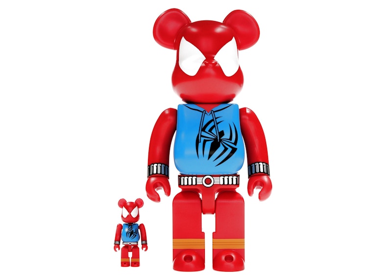 Bearbrick x Marvel Spider-Man Scarlet Spider 100% & 400% Set by BEARBRICK