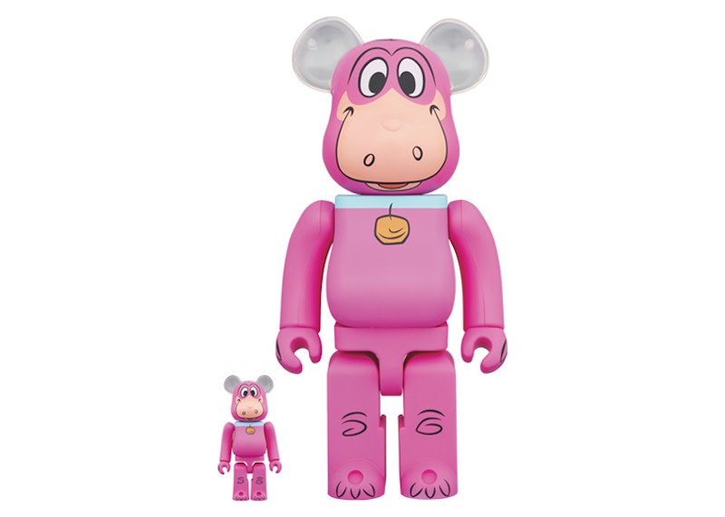 Bearbrick x The Flintstones Dino 100% & 400% Set Pink by BEARBRICK