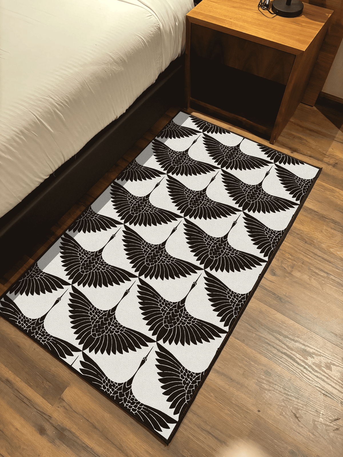 Bird monochromatic Printed Washable Rug by THE DRIP CO. RUGS