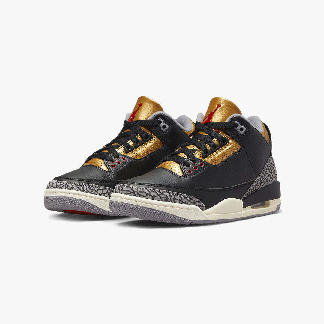 Air Jordan 3 Retro Black/Fire Red-Metallic Gold