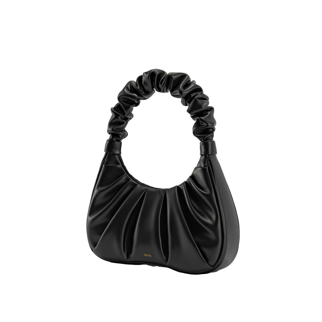 JW PEI Gabbi Ruched Hobo Handbag - Black by JW PEI