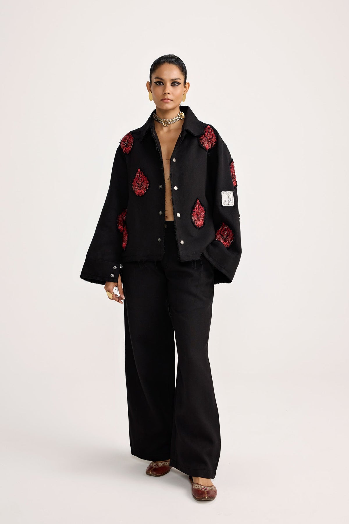 Hand Embriodered Black - Jacket by FARAK