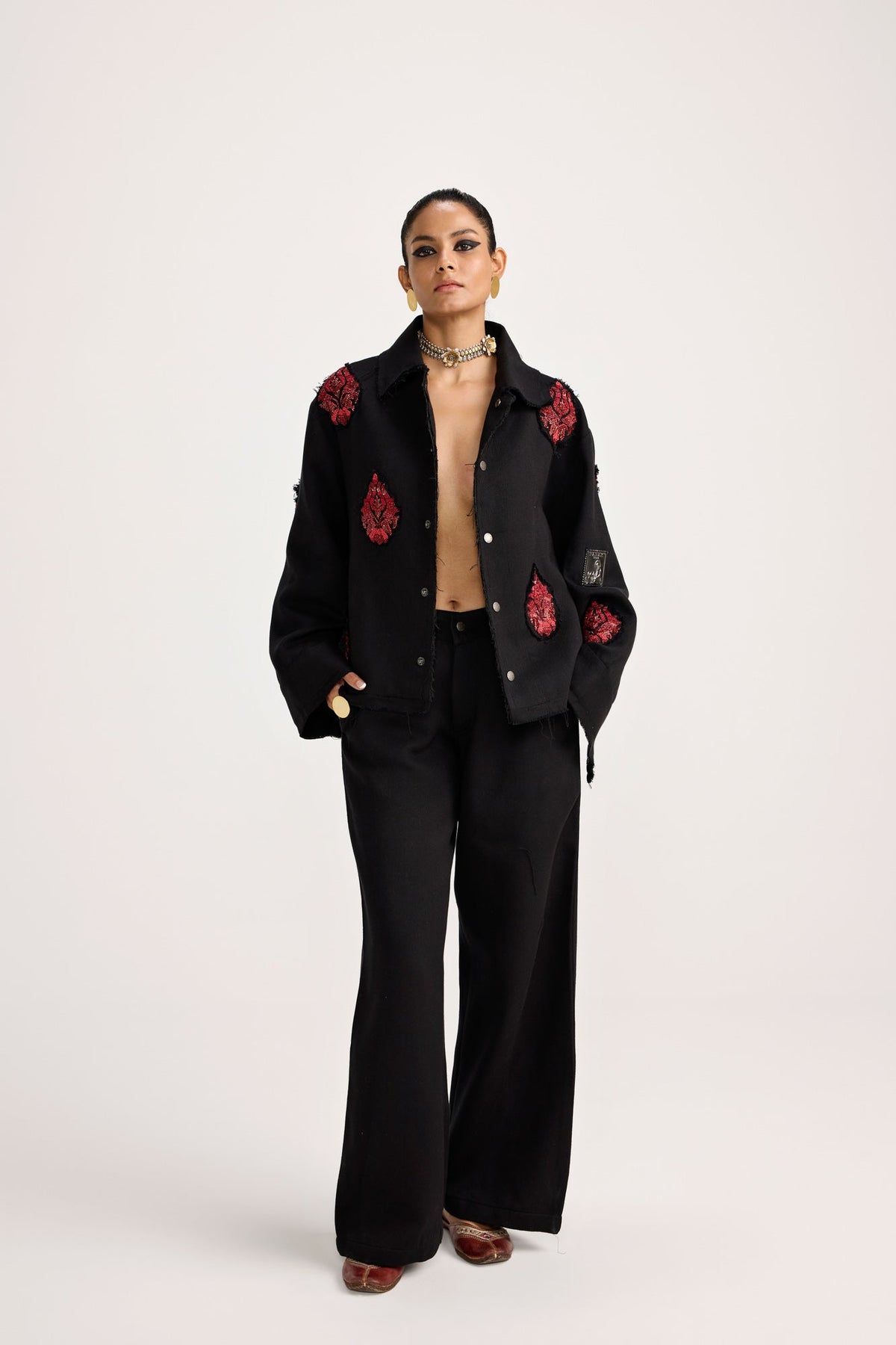 Hand Embriodered Black - Jacket by FARAK