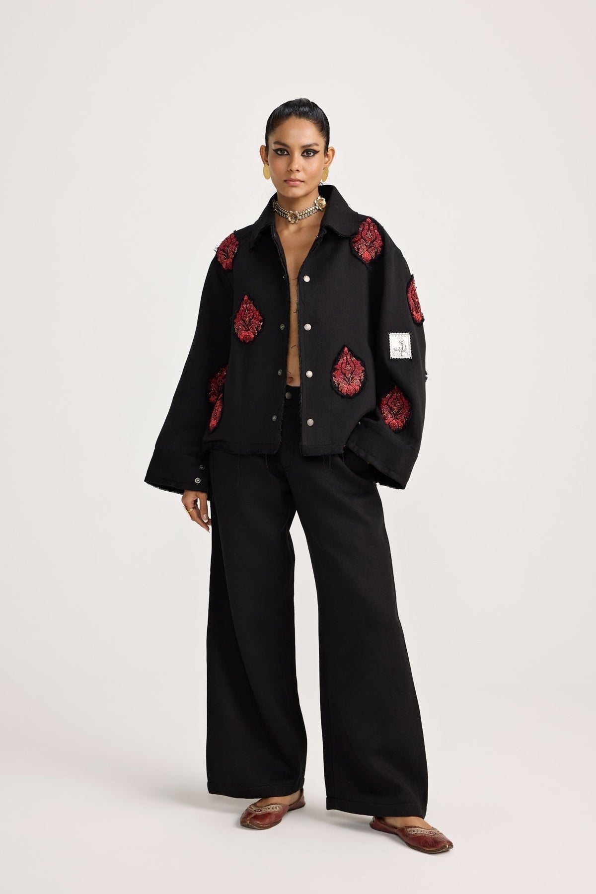 Hand Embriodered Black - Jacket by FARAK