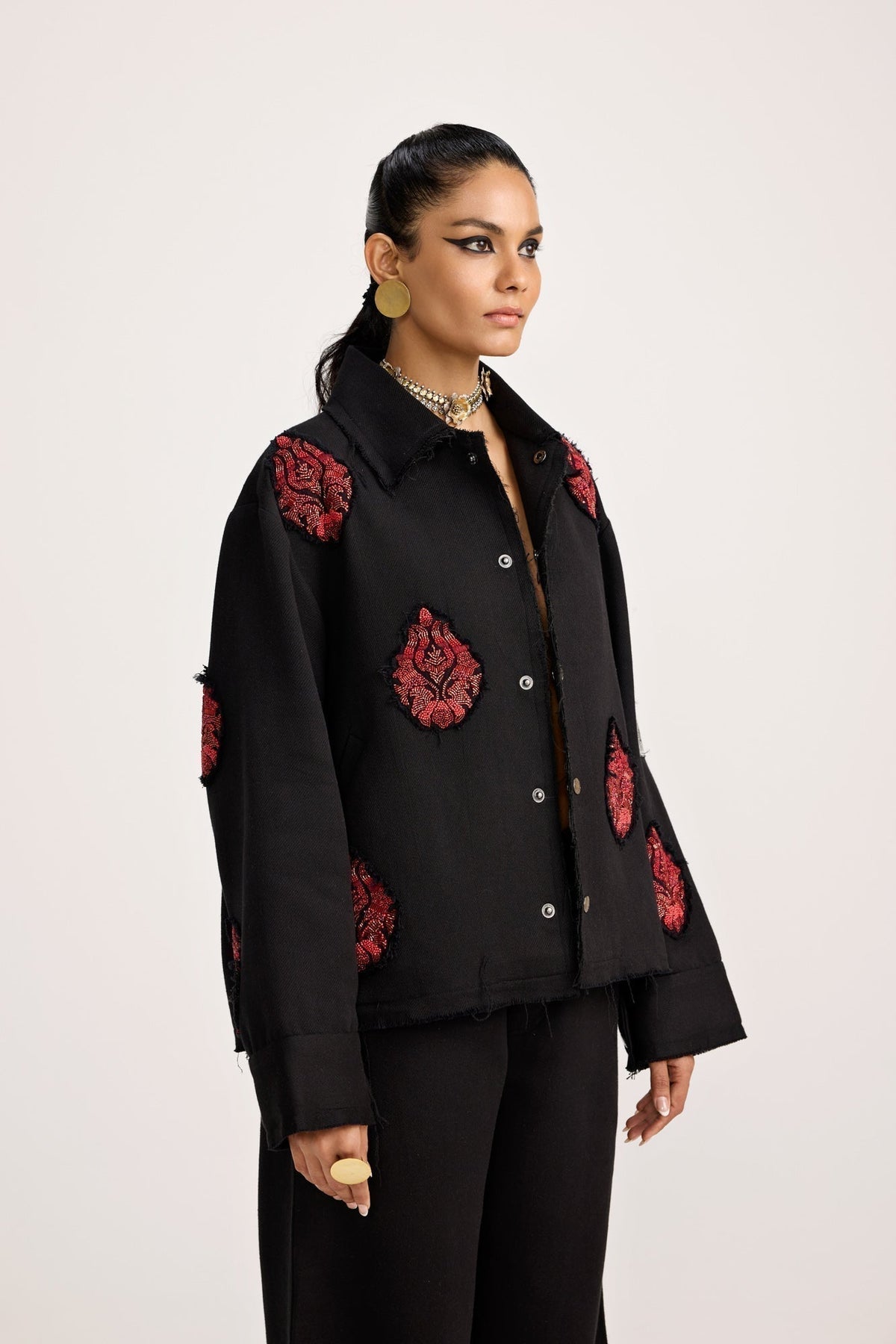 Hand Embriodered Black - Jacket by FARAK