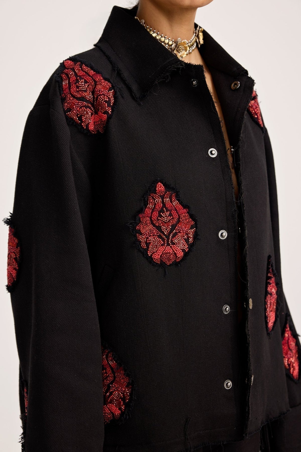 Hand Embriodered Black - Jacket by FARAK