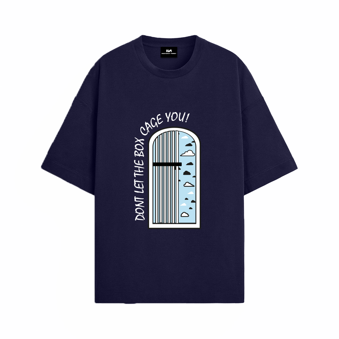 Blue Cage Oversized T-shirt - (Blue) by Instinct First