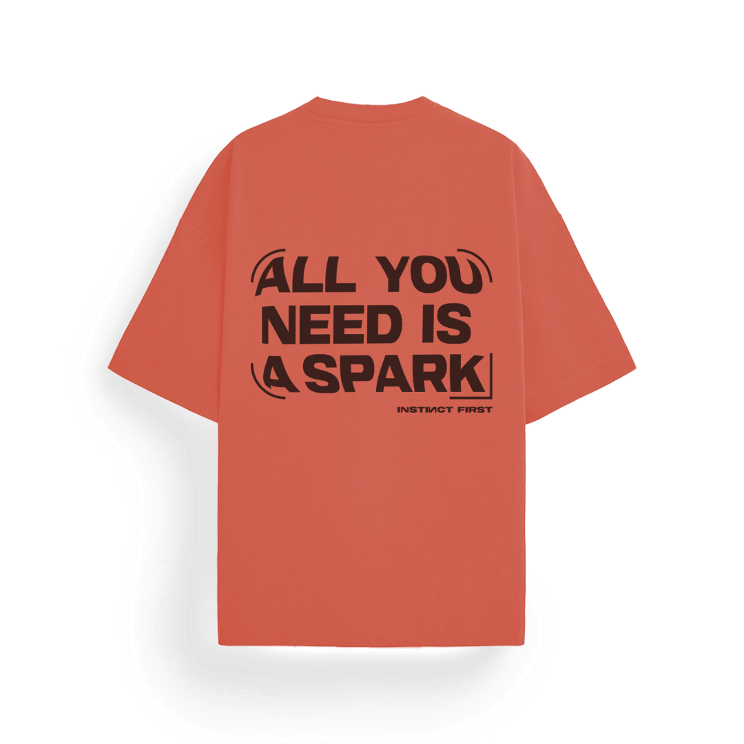 Oversized T-Shirt - (Brick Red) by Instinct First