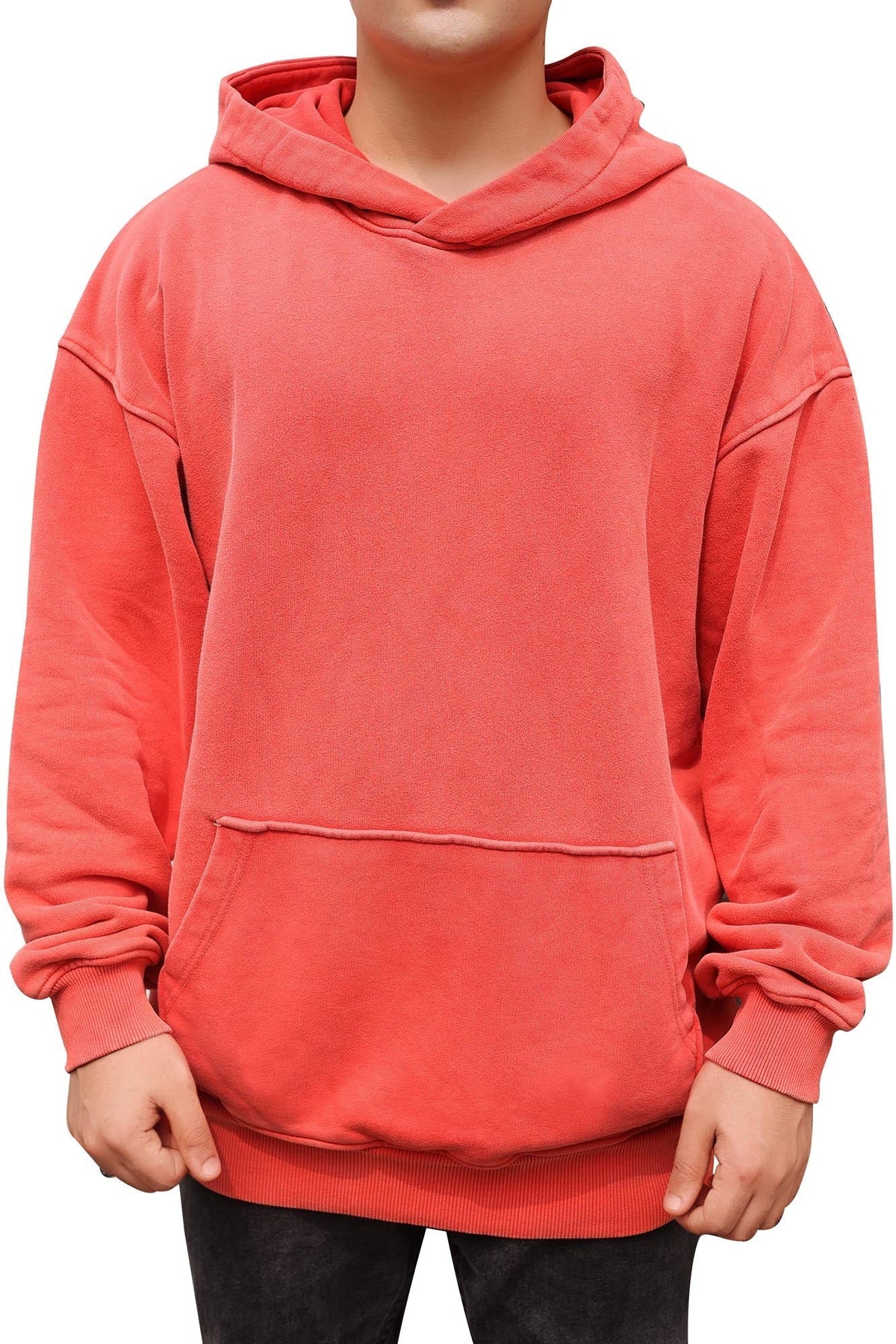 OVERDYED HEAVY WEIGHT HOODIE (BRIGHT SCARLET) by GREY AREA