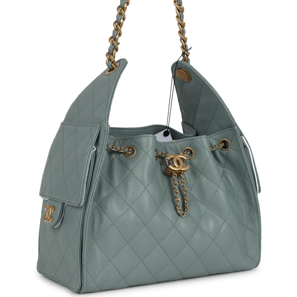 Chanel Small 25 Hobo Bag – Green Caviar with Antique Gold Hardware - Zeuskicks