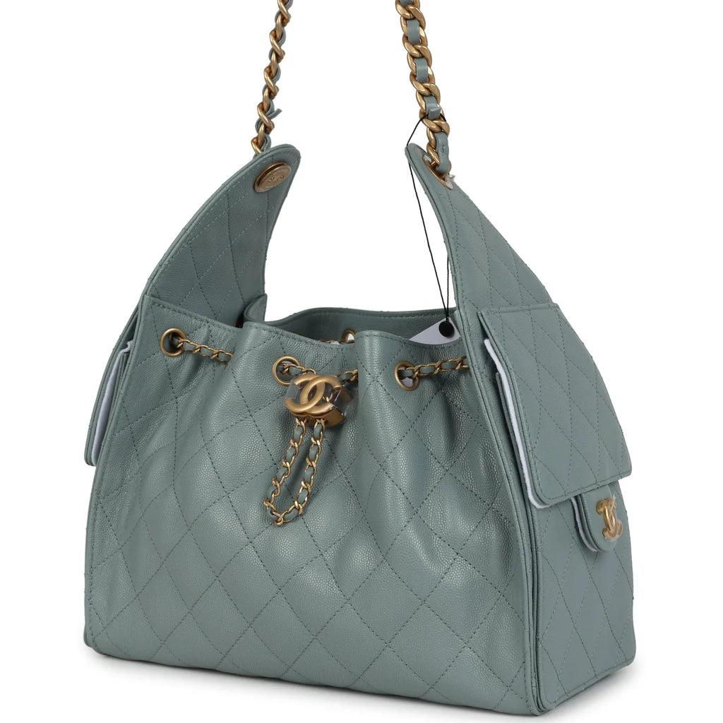 Chanel Small 25 Hobo Bag – Green Caviar with Antique Gold Hardware - Zeuskicks