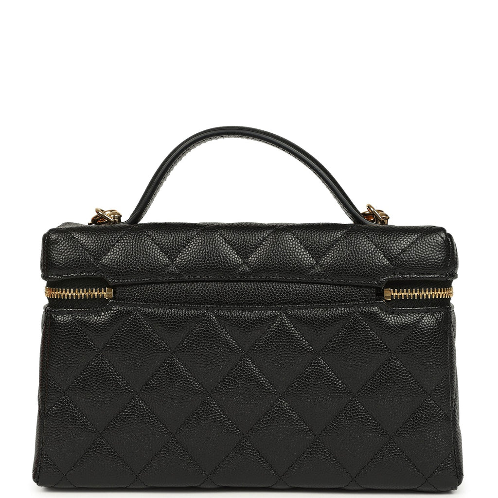 Chanel Top Handle Long Vanity Case with Chain – Black