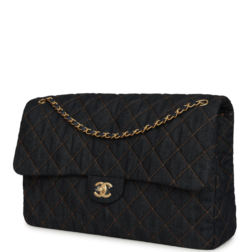 Chanel XXL Classic Single Travel Flap Bag – Dark Blue Denim