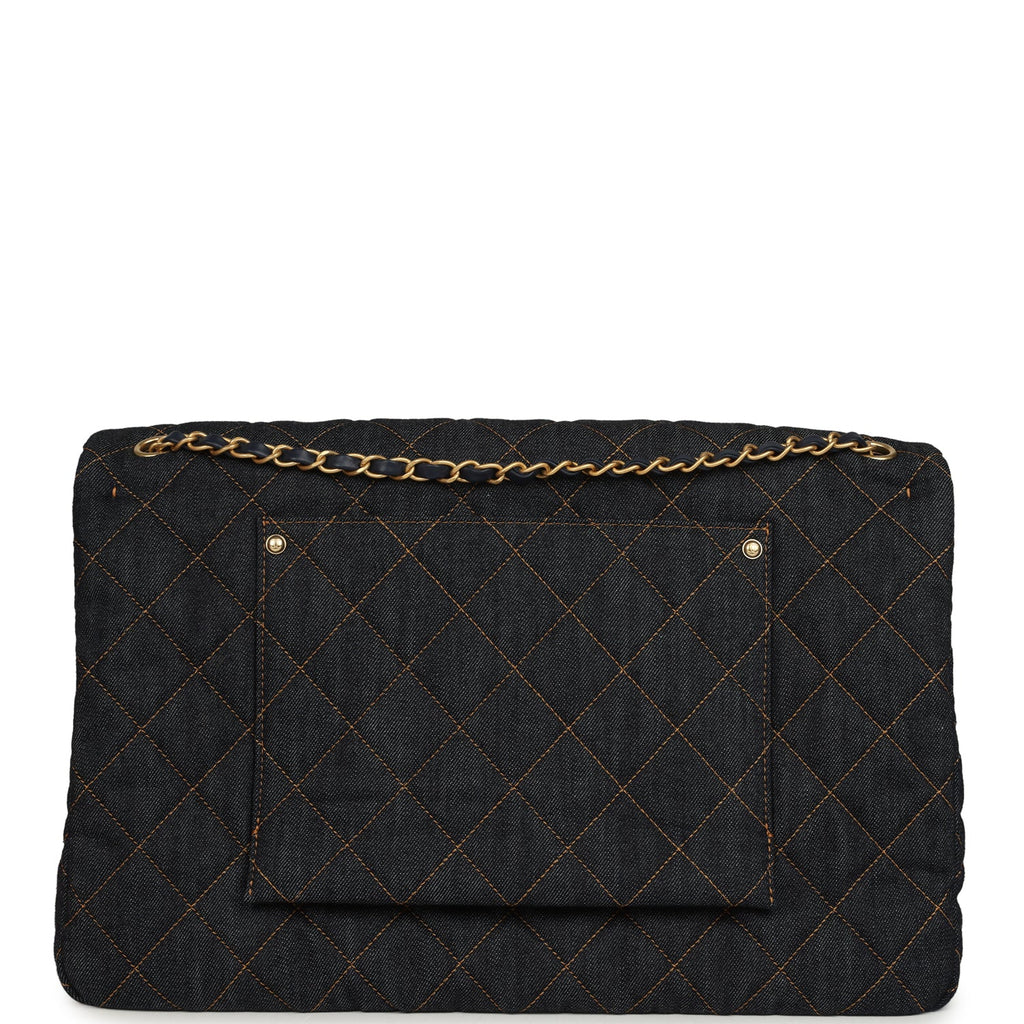 Chanel XXL Classic Single Travel Flap Bag – Dark Blue Denim