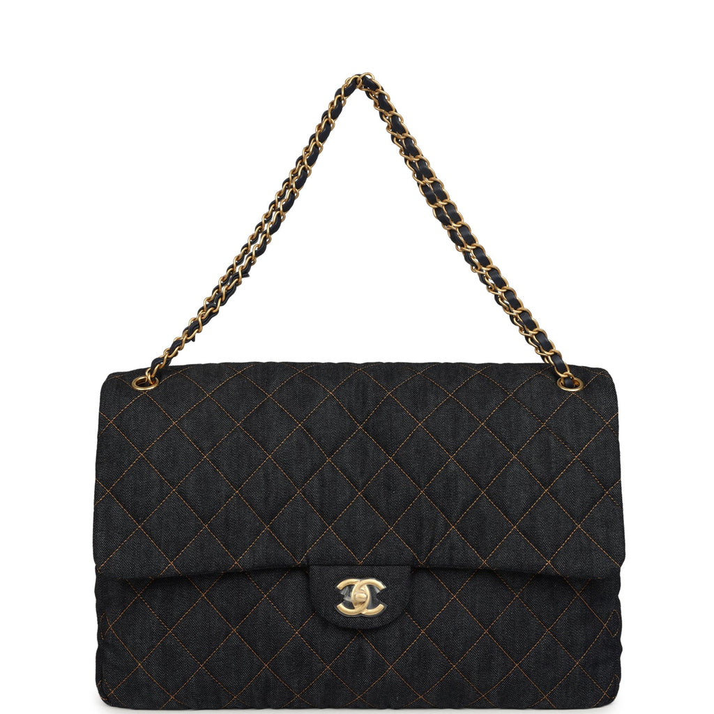 Chanel XXL Classic Single Travel Flap Bag – Dark Blue Denim
