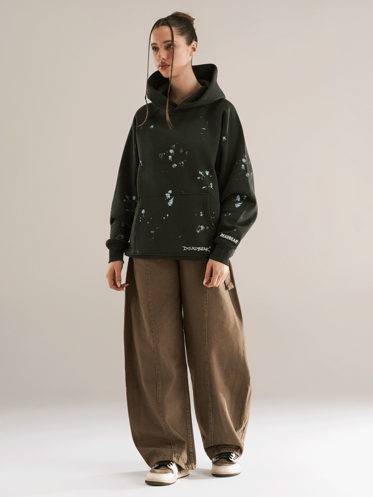 Grumpy Bear Hoodie Olive by DEADBEAR