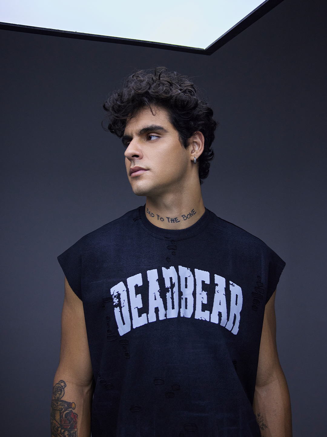 Distressed Washed Black Tank by DEADBEAR