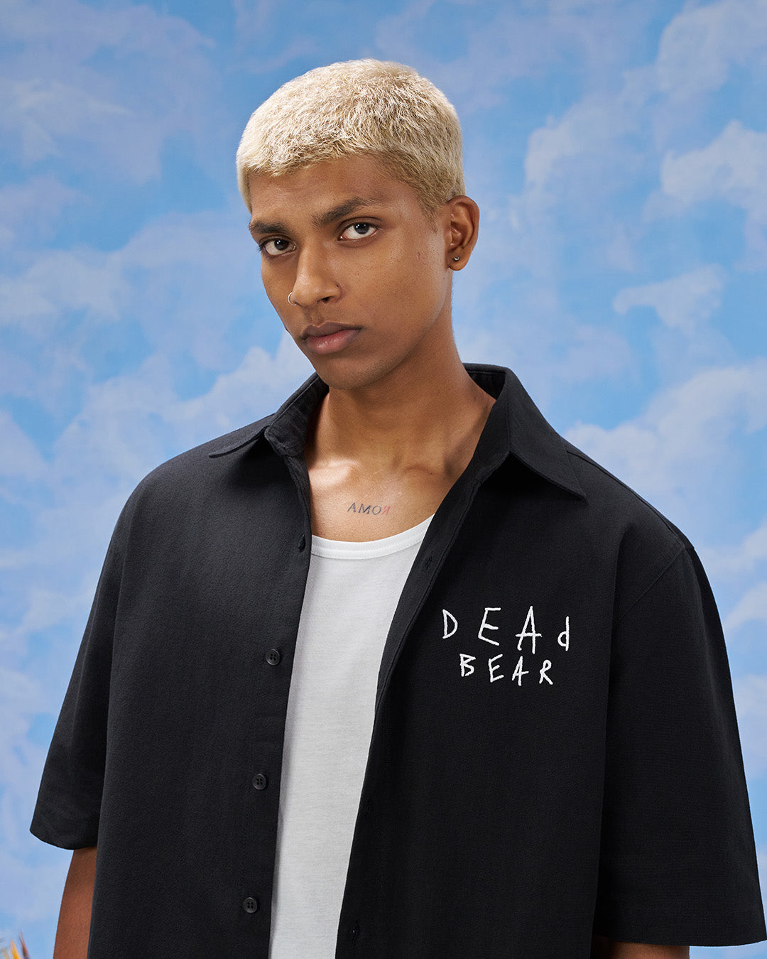Scribbled Logo Shirt Black by DEADBEAR