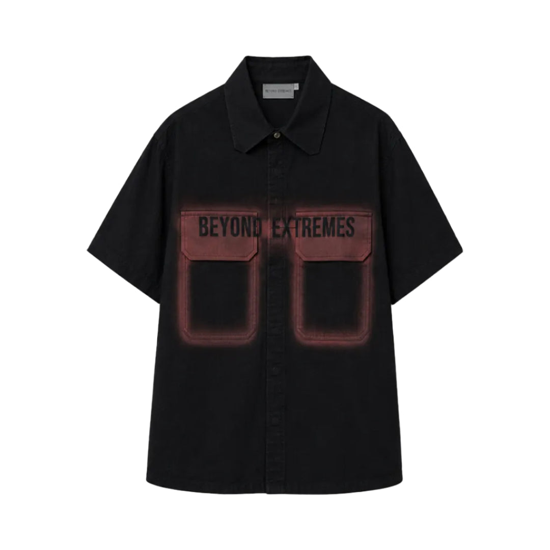Stencil Farmland Shirt in Black [Unisex] by Beyond Extremes