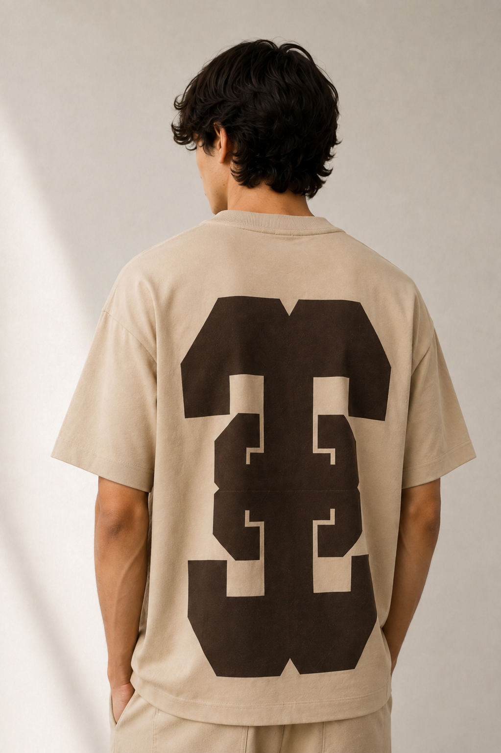 Patch Effect T-shirt in Cream [Unisex] by Beyond Extremes