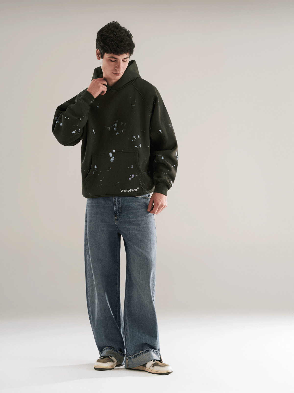 Grumpy Bear Hoodie Olive by DEADBEAR